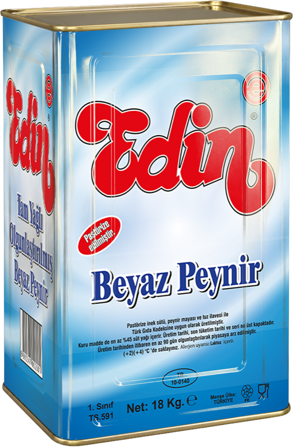 Edin Tam Yağlı Olgunlaştırılmış Extra Beyaz Peynir, mavi teneke